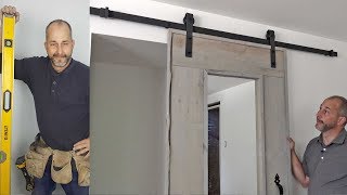 How to Install a Hanging Barn Door [upl. by Nirot]