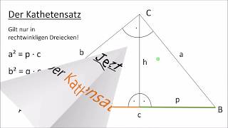 Der Kathetensatz Erklärung und Übungsaufgaben [upl. by Portwine]