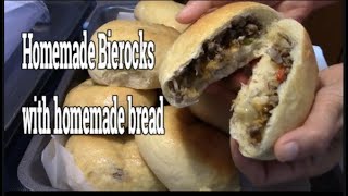 Homemade Bierocks With Homemade Bread  Meat And Cabbage Filling Rolls [upl. by Notnirb]