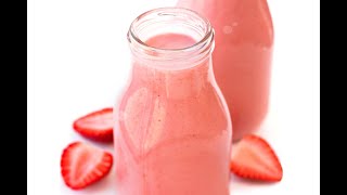 3 Ingredient Strawberry Smoothie Recipe [upl. by Ahsikam925]