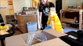 Fursuit Unboxing and First Suit Up [upl. by Esinal545]