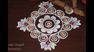 New Year 2021 kolam designs  Easy n Simple rangoli by Suneetha  Sankranthi amp Pongal muggulu [upl. by Odlanor]