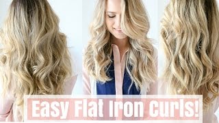 How to Easy Flat Iron Curls No Twisting [upl. by Sirrad]