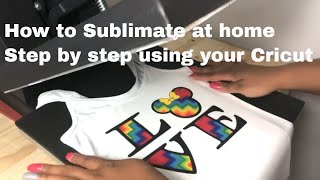 Sublimation Printing On Tshirt at Home Using Cricut Design Space  dye sublimation [upl. by Xena]