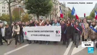 Marine Le Pens attendance at march against antiSemitism sparks a political fracas • FRANCE 24 [upl. by Suzzy]