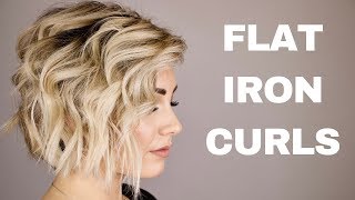 HOW TO CURL WITH A FLAT IRON  short hair [upl. by Midis]