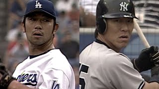 Hideki Matsuis threerun homer off Hideo Nomo [upl. by Lara]