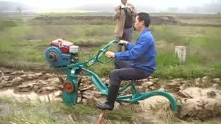 MIni Paddy Field Rice Weederfarm cultivatorrotary power tiller agricul tural [upl. by Esiom]